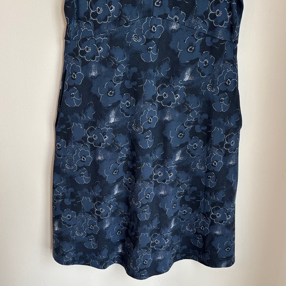 Pact Women's organic cotton Navy Floral V-Neck short sleeve comfortable Dress MD - Picture 3 of 12